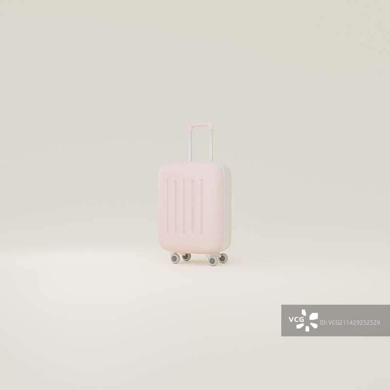 粉色的万向轮行李箱图片素材