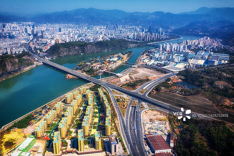 浙江丽水冒险岛水世界航拍图片素材