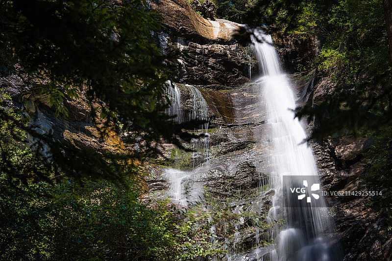 森林瀑布图片素材