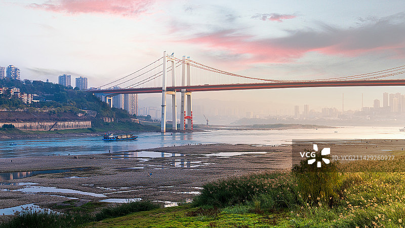 重庆鹅公岩大桥落日图片素材