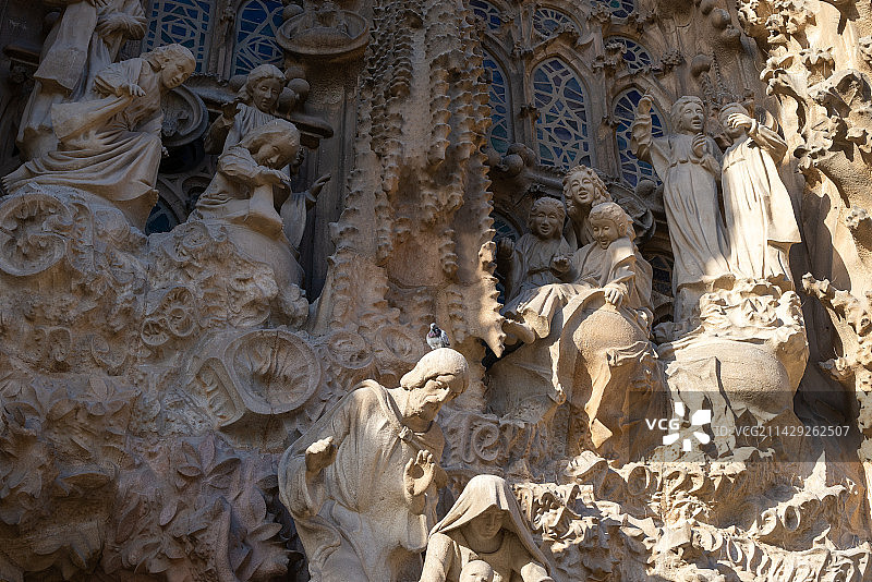 西班牙巴塞罗那高迪建筑作品圣家堂教堂图片素材