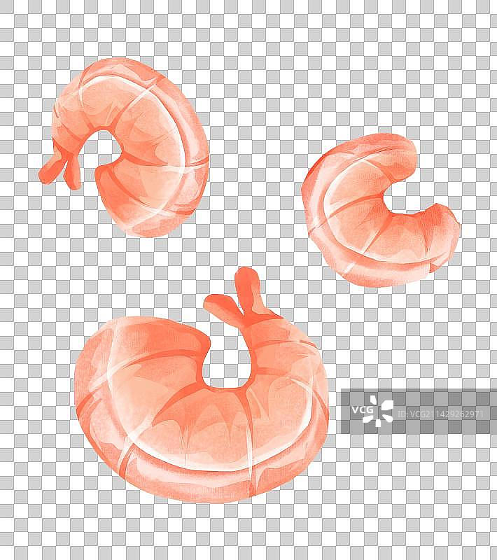 熟食虾仁插画元素图片素材