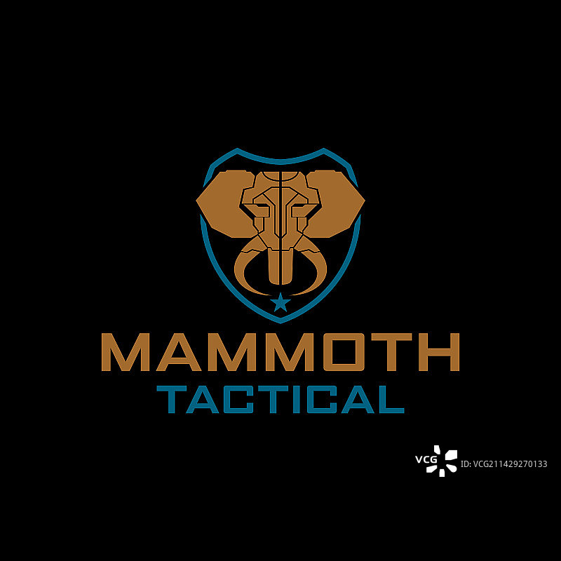 盾牌模板中的战术猛犸象logo图片素材