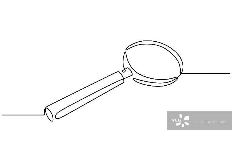 一笔画：放大镜图片素材