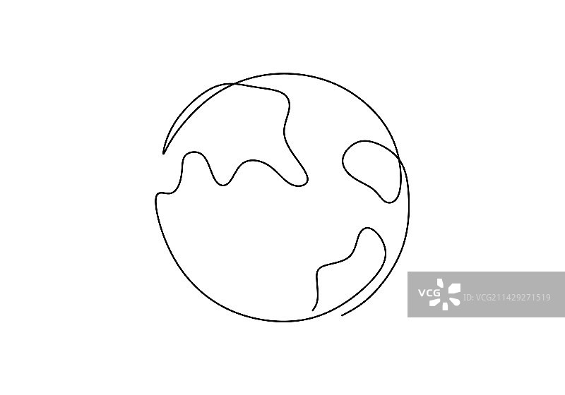 地球（连续线条）图片素材