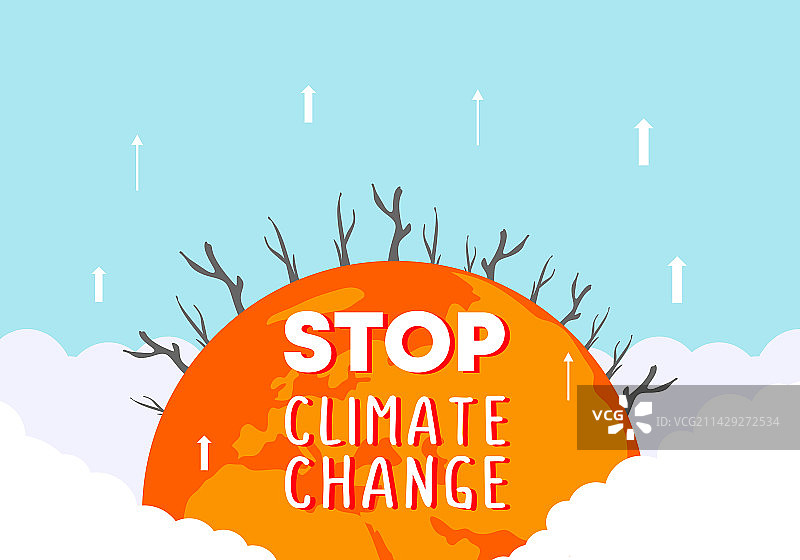 停止气候变化横幅海报背景图片素材