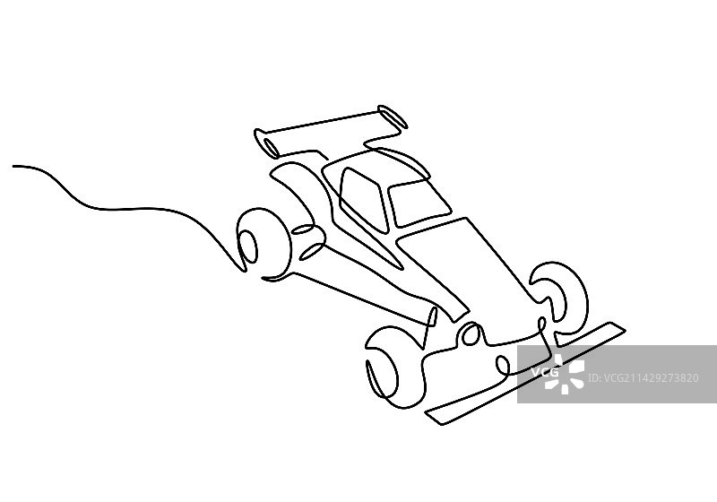 田宫汽车玩具一笔画图片素材