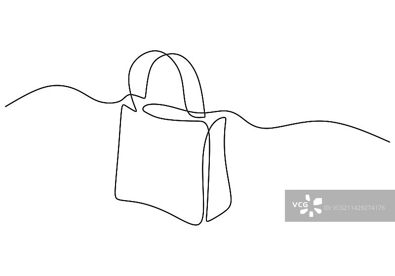 时尚女包单线一笔画图片素材