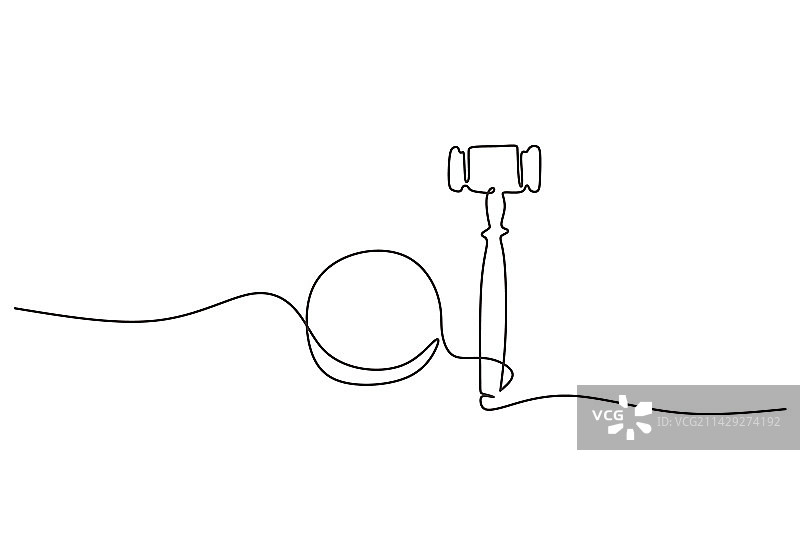 法官锤子单线画图片素材