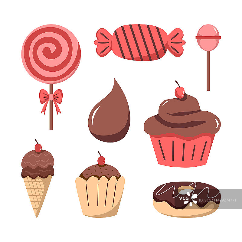 九个糖果和巧克力元素图片素材