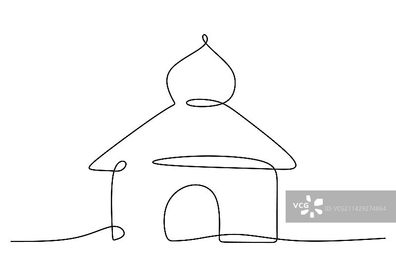 一笔画：清真寺图片素材