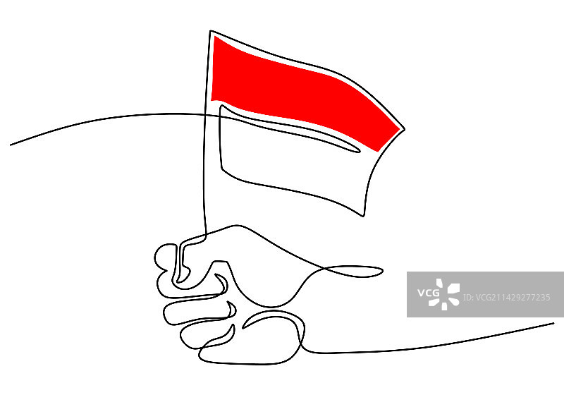 手部单线连续画图片素材