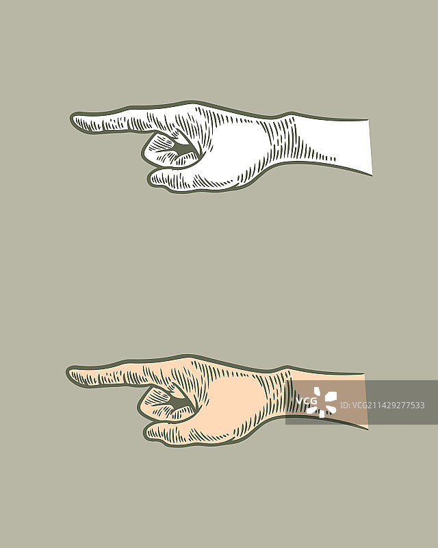 手绘雕刻手指指示图片素材