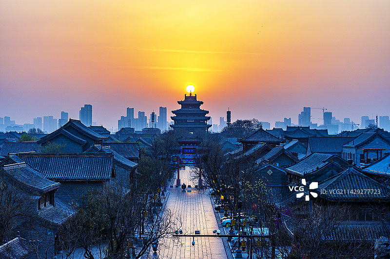 昌古城春日日出23.03图片素材