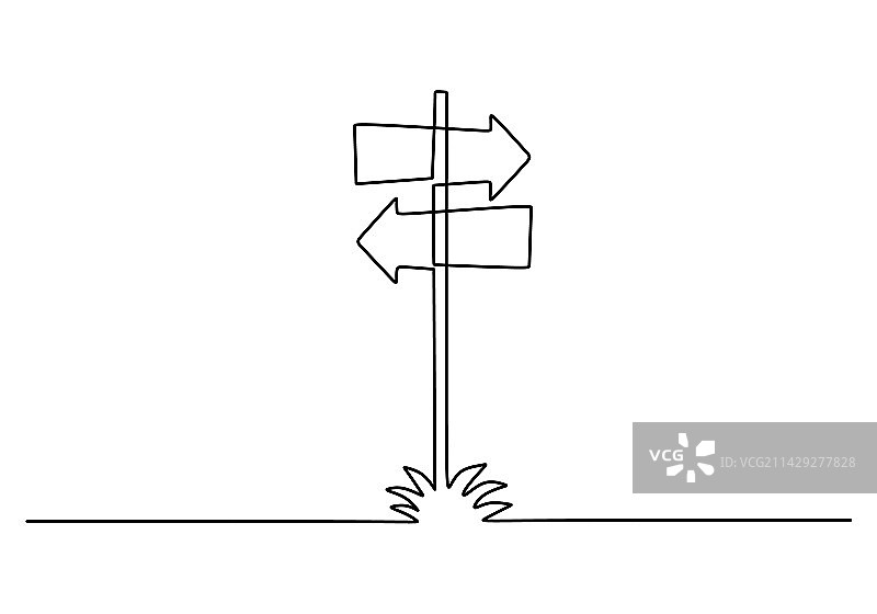 连续单线箭头指示牌图片素材