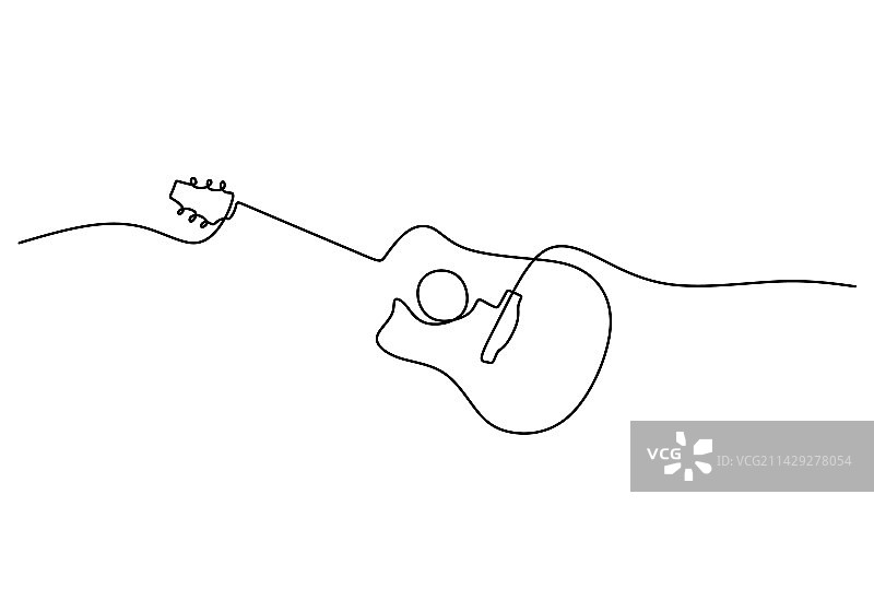 一笔画：古典吉他图片素材