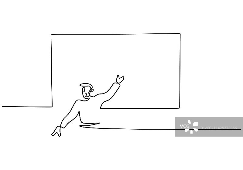 男人演讲连续单线图片素材