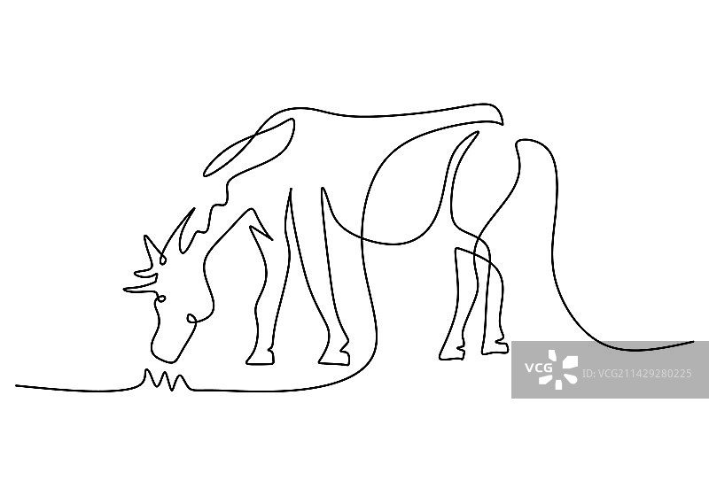 单线画飞马图片素材