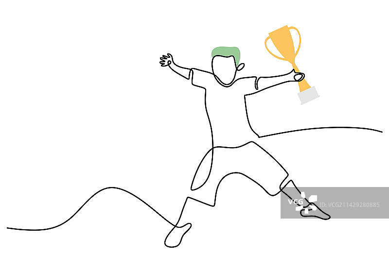 男人跳跃连续单线图片素材
