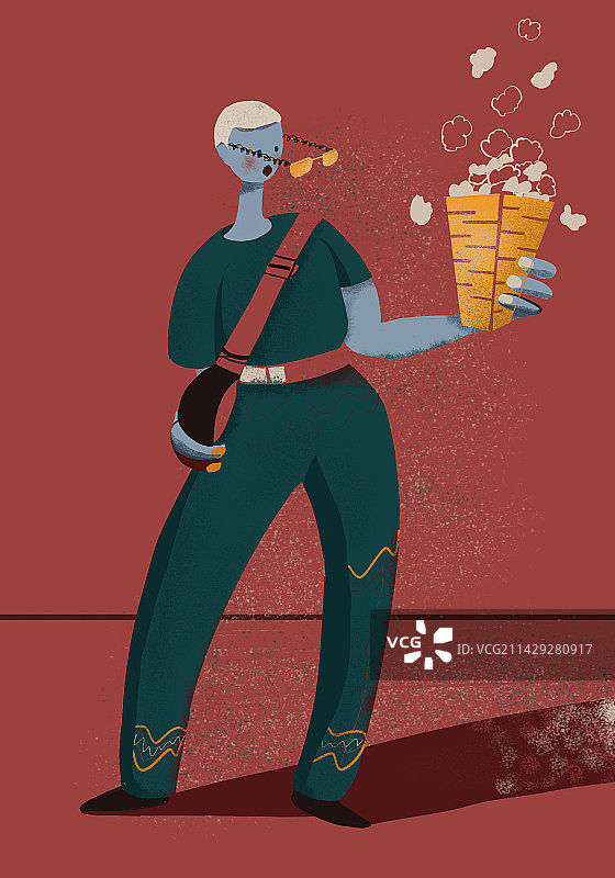 人物爆米花图片素材