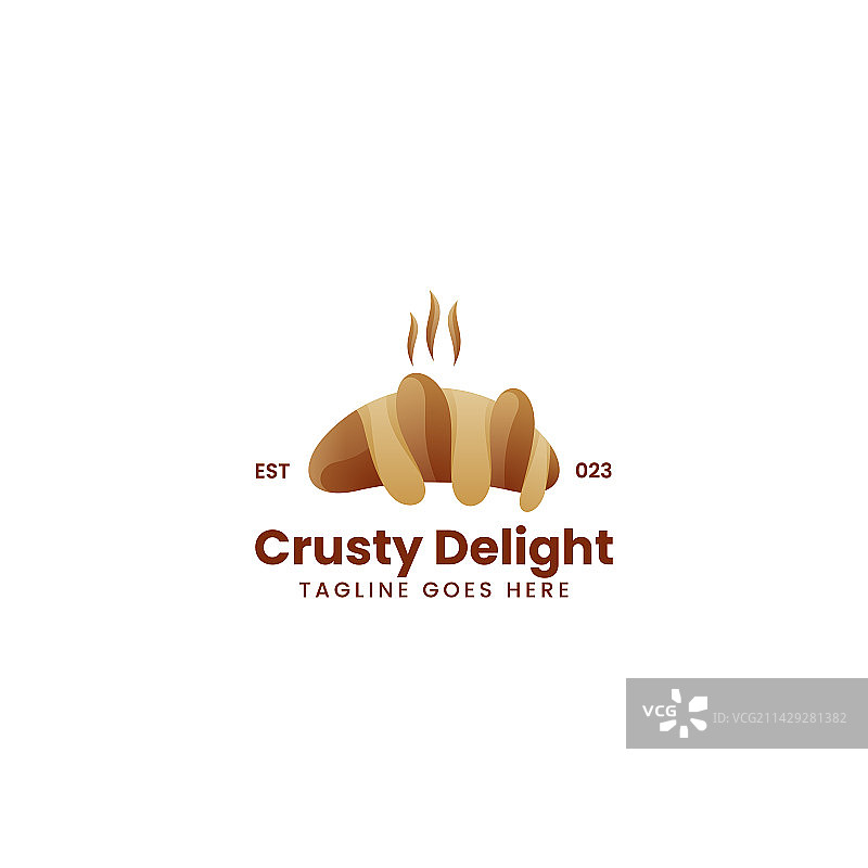 牛角面包渐变彩色风格logo图片素材