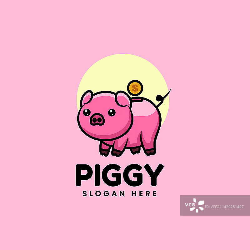 小猪卡通吉祥物Logo图片素材
