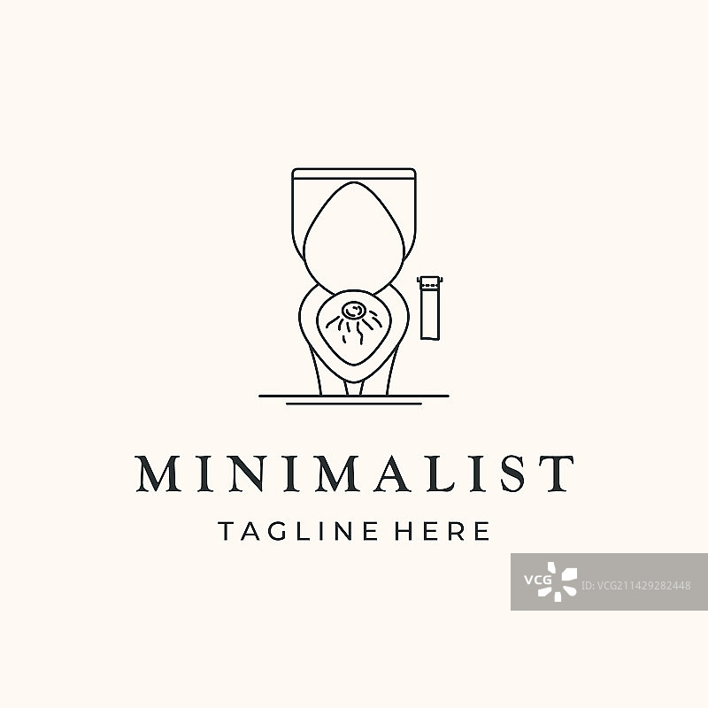 极简马桶线条艺术logo图片素材