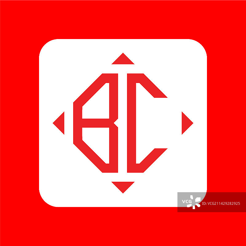 创意简约字母组合BC标志设计图片素材