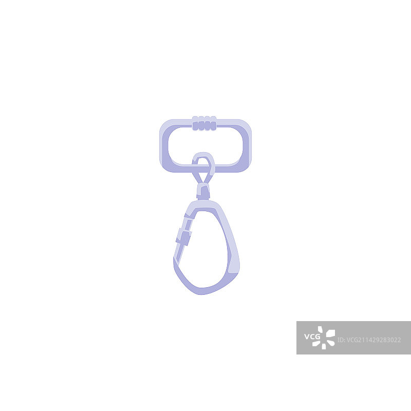 登山者卡宾枪或登山扣扁平风格图片素材