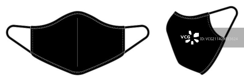 黑色医用口罩模板图片素材