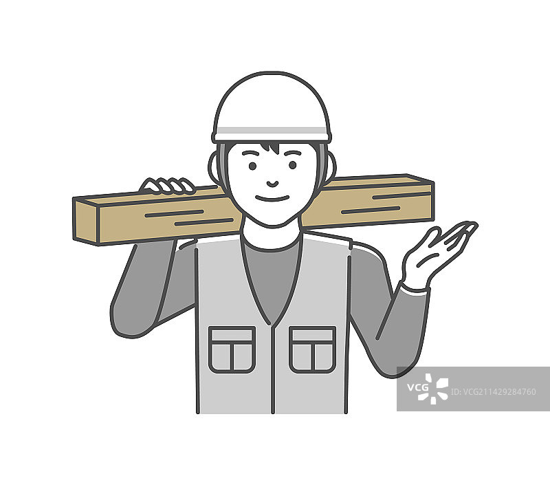 年轻的亚洲木匠介绍产品图片素材