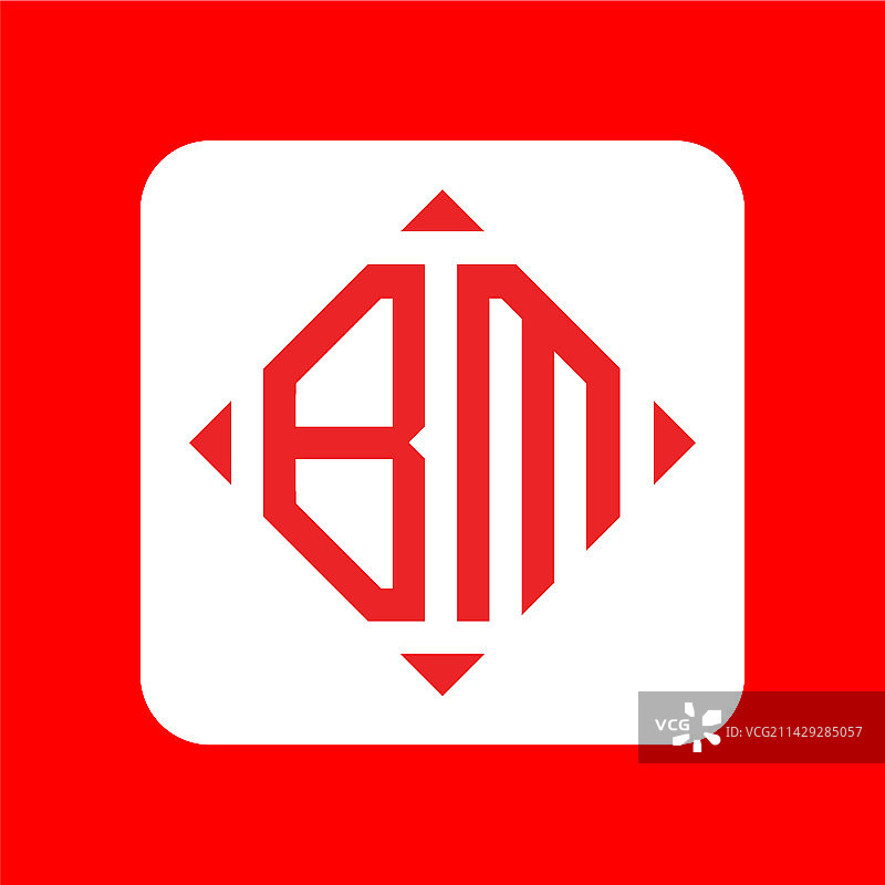 创意简约首字母BM组合标志设计图片素材