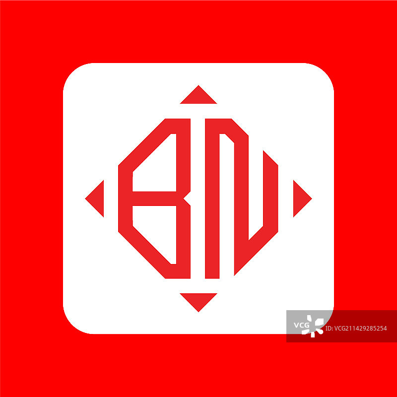 创意简约首字母BN标志设计图片素材