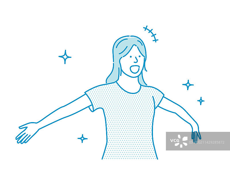 年轻女人张开双臂图片素材