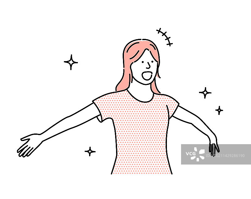 年轻女人张开双臂图片素材