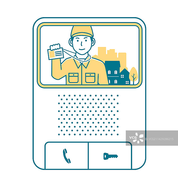 男人出示身份证拜访房屋图片素材