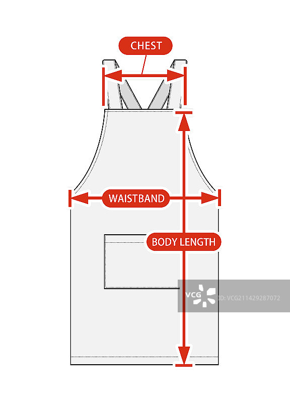 服装尺码表厨房围裙图片素材