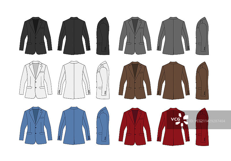 西装外套模板套装侧视图图片素材