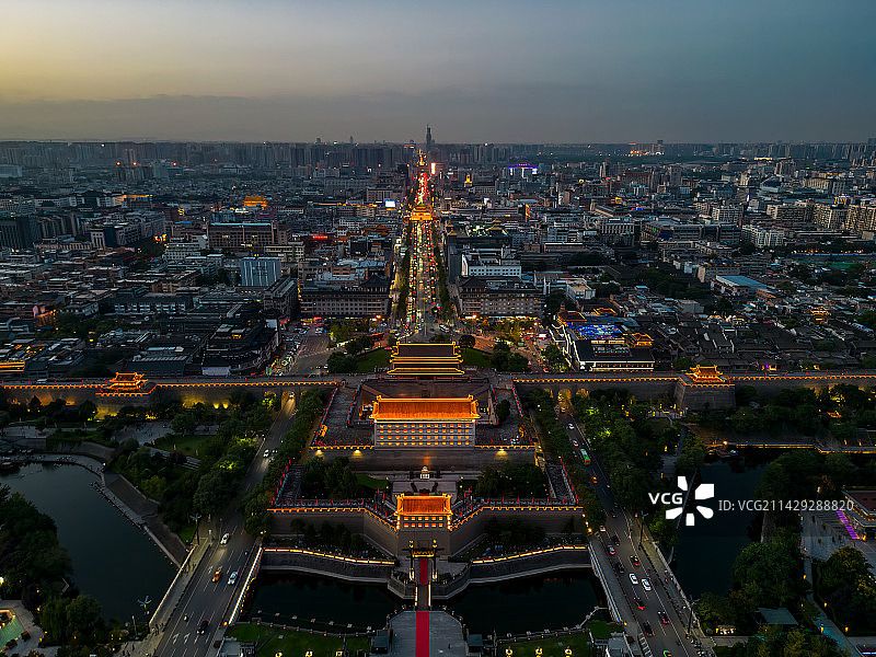 航拍西安城墙永宁门图片素材