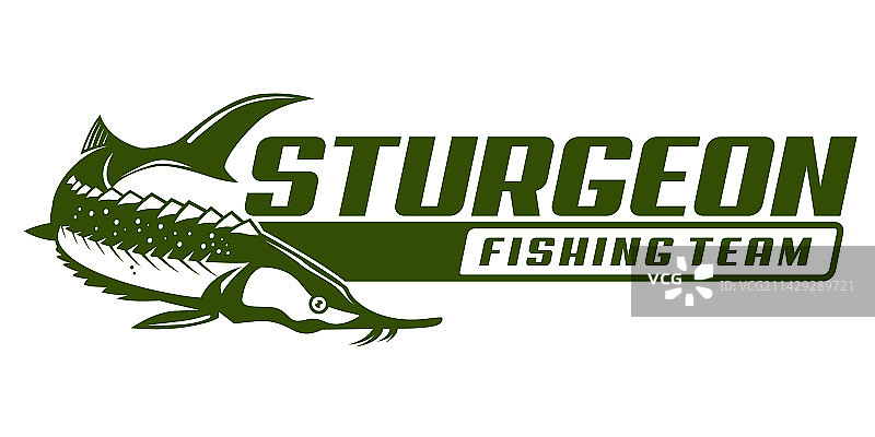 鲟鱼钓鱼标志跳跃鱼设计图片素材