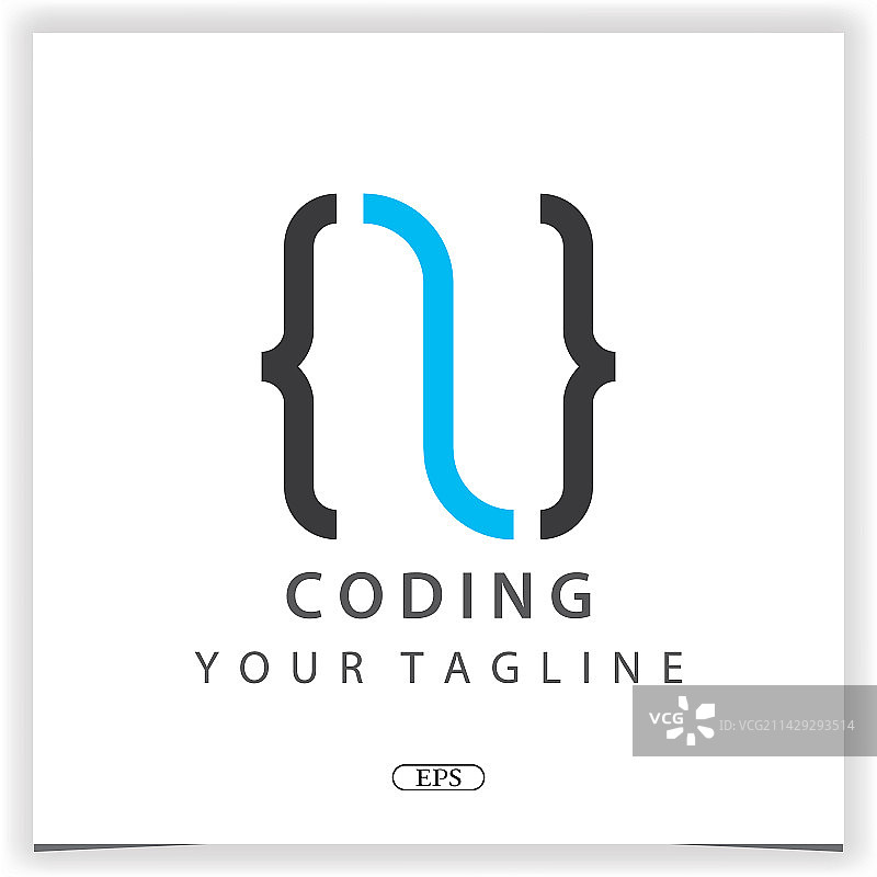 字母N编码或程序员高级标志图片素材