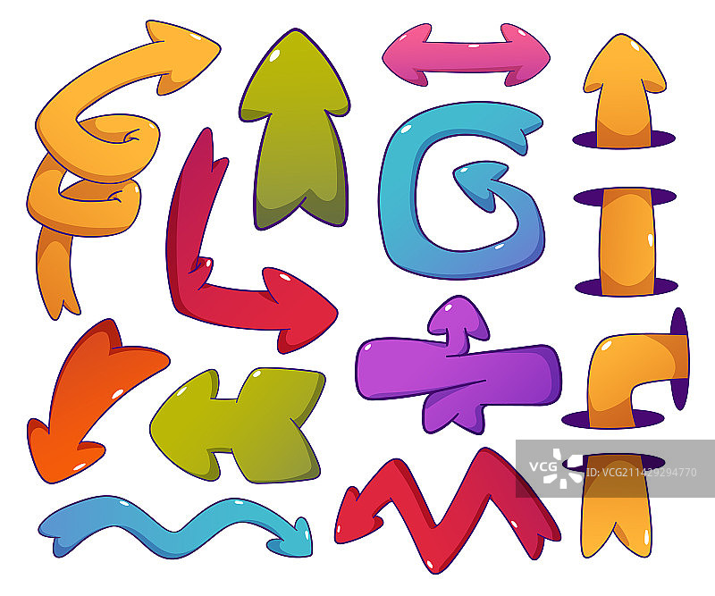 复古漫画螺旋形卡通箭头图片素材