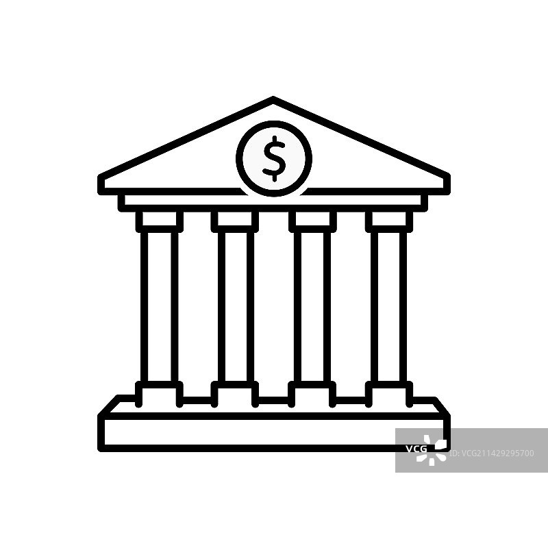 银行图标线条艺术设计图片素材
