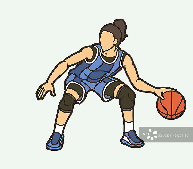 卡通女篮球运动员图片素材