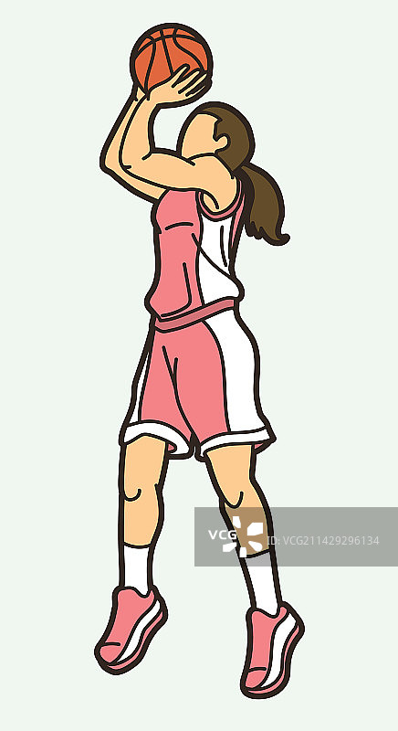卡通女篮球运动员图片素材