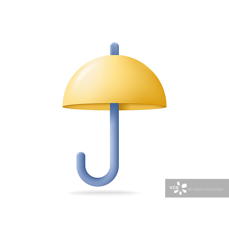 白色背景上的孤立雨伞3D图标图片素材
