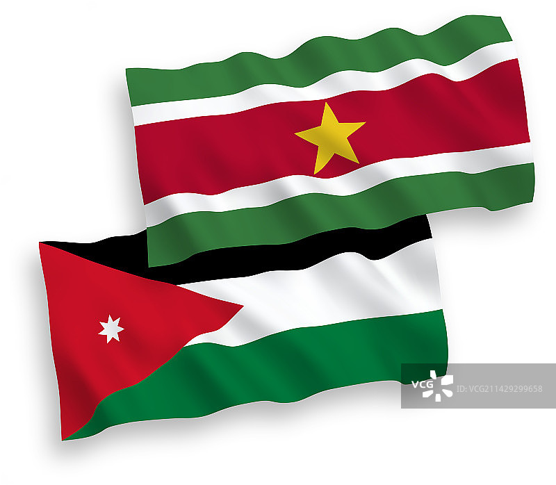 苏里南和约旦国旗图片素材