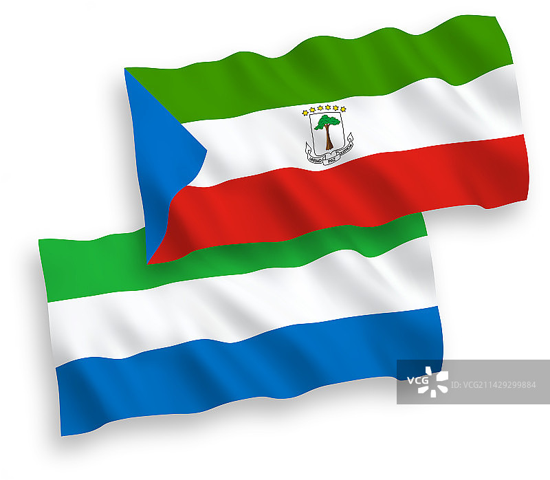 赤道几内亚共和国和塞拉利昂国旗图片素材