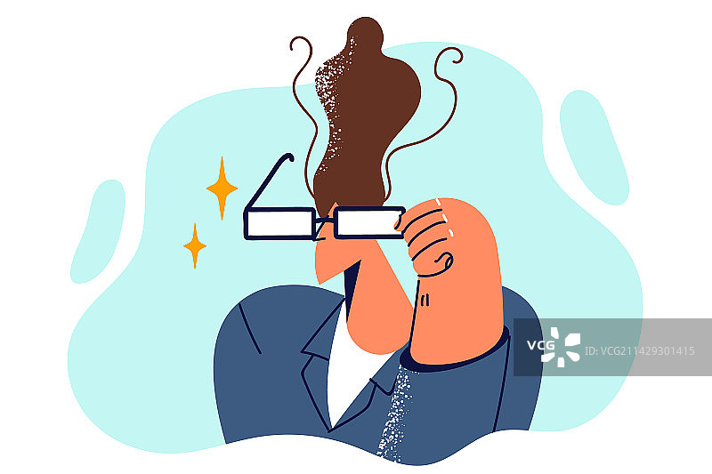 戴着眼镜遮住眼睛的优雅男人图片素材