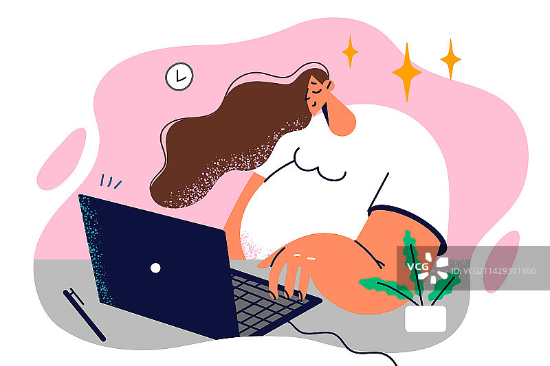 成功的自由职业女性工作场景图片素材